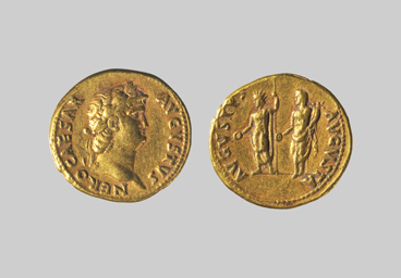 Naples, National Archaeological Museum, Coin cabinet Nero Aureus, Mint of Rome, 64-65 AD.  ©SBAN