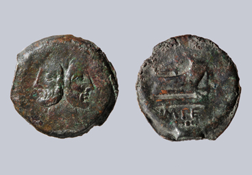 NAPOLI, MUSEO NAZIONALE ARCHEOLOGICO, MEDAGLIERE. Asse di L. Sulla, zecca al seguito di L. Sulla, 82 a.C. ©SBAN
