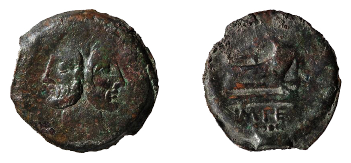 NAPOLI, MUSEO NAZIONALE ARCHEOLOGICO, MEDAGLIERE. Asse di L. Sulla, zecca al seguito di L. Sulla, 82 a.C. �SSBAPES